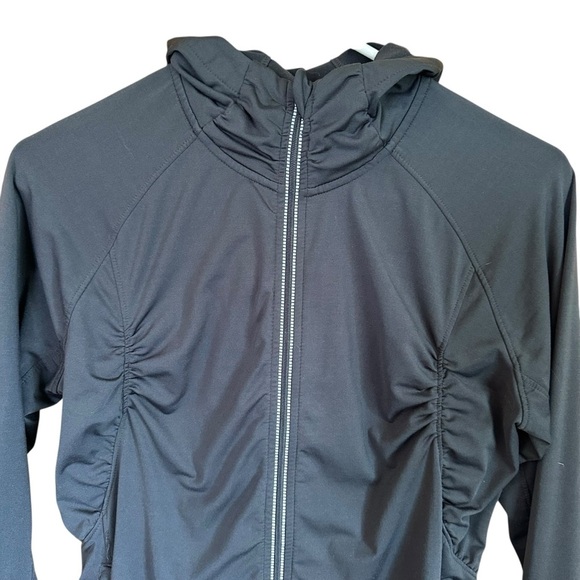 Athleta Half Mile Ruched Full Zip Gray Hoodie Jacket S - Picture 1 of 10